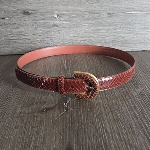 Morgan Taylor Women’s Red-Brown Genuine Snake Skin Belt Medium